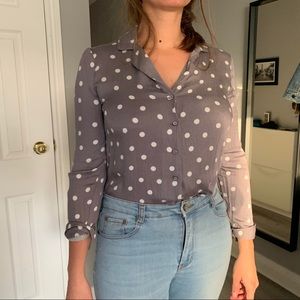 Mango Grey Polka Dot blouse